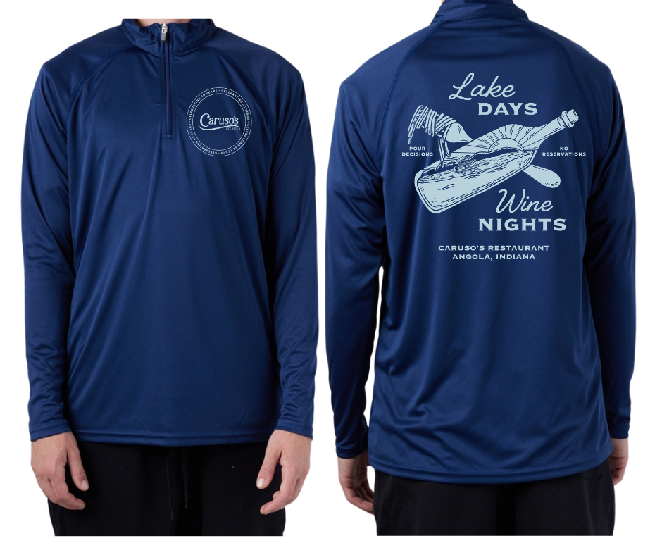 Caruso's 50th Anniversary Rash Guard Quarter Zip-Navy One Color Design