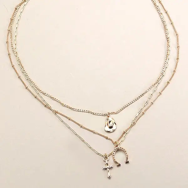 Trio Layer Horseshoe Necklace