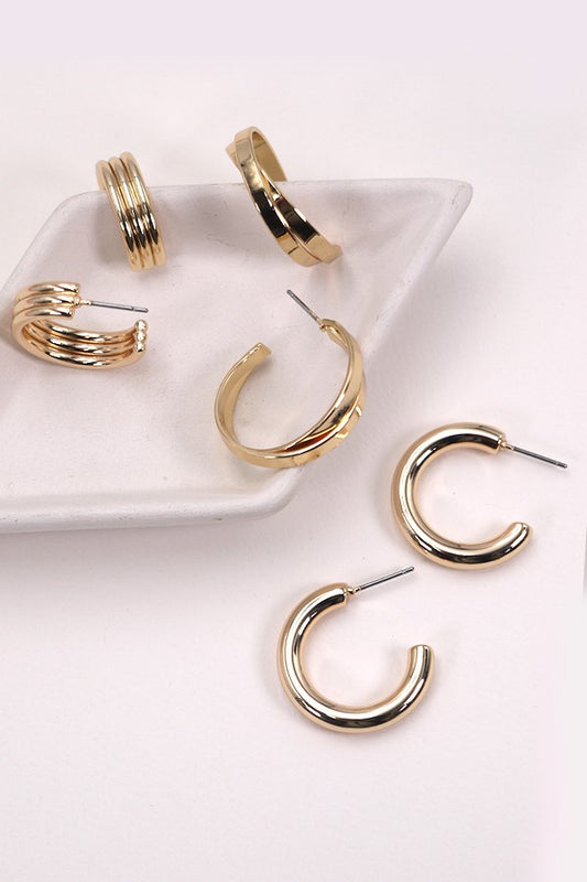 Gold Trio Earrings