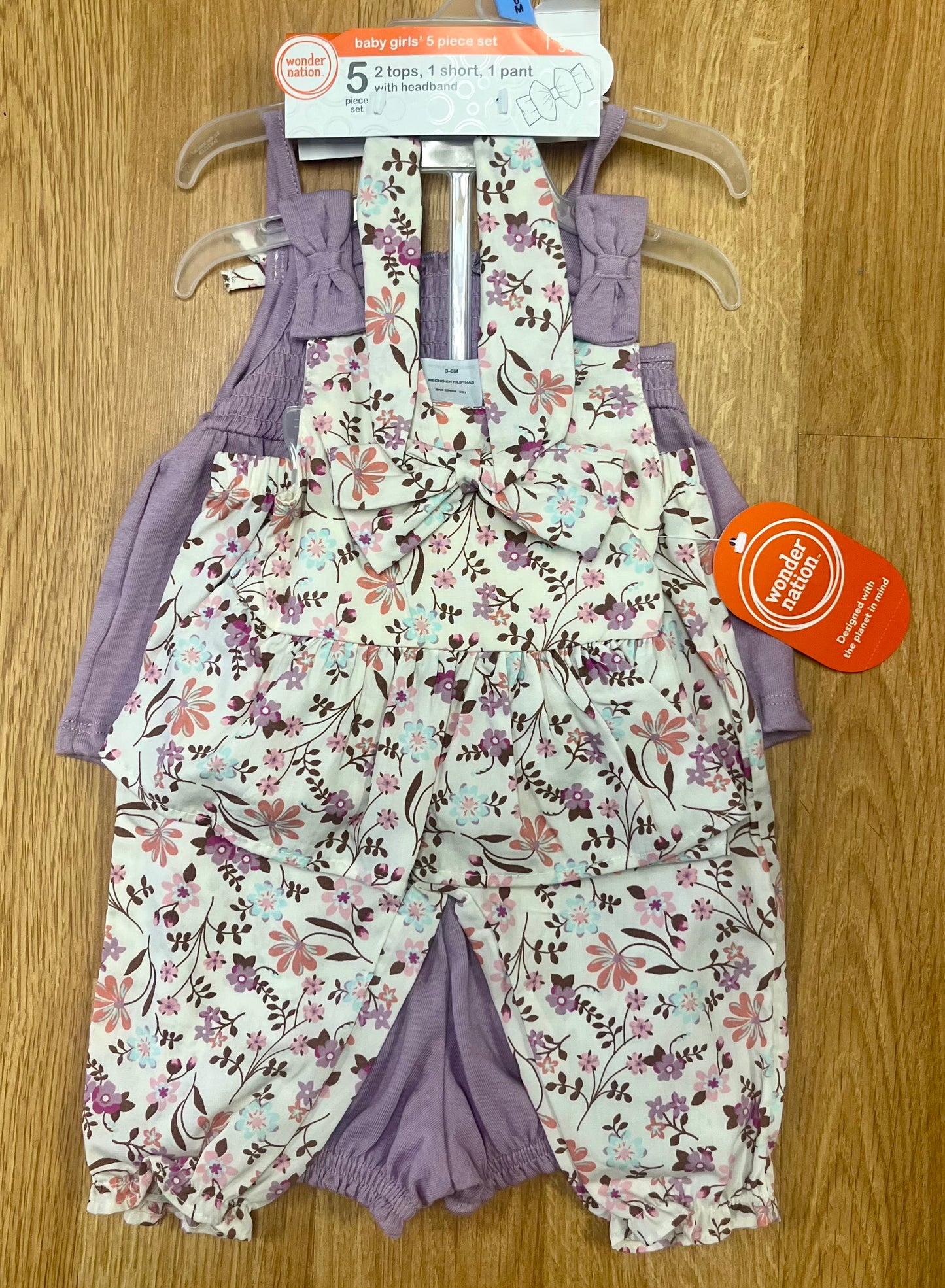 Kids Wonder Nation Outfit Set-3/6 Month-NEW