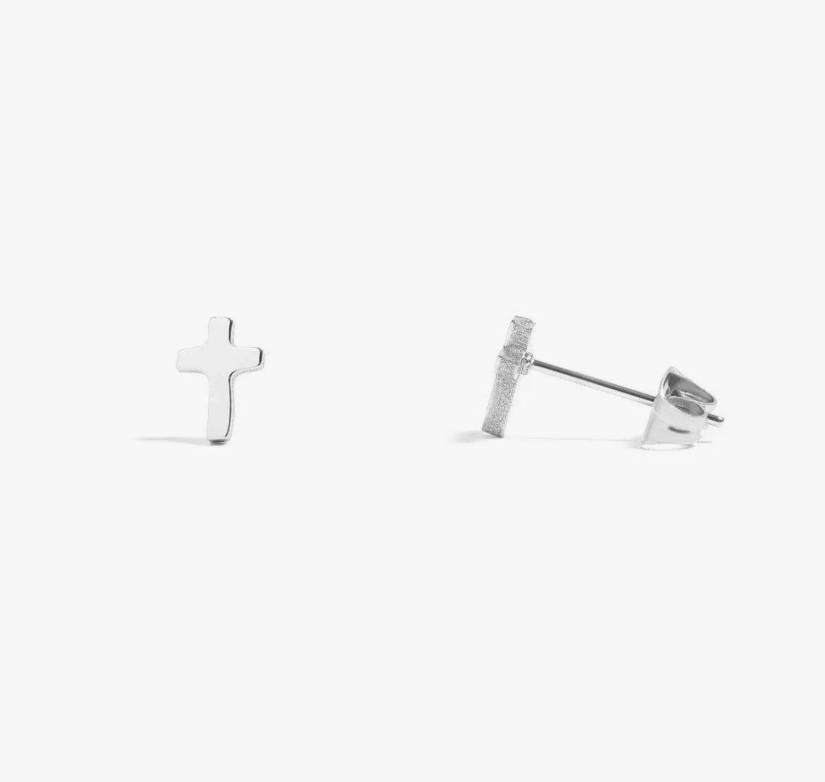 18K Gold Pvd Stainless Steel Cross Stud Earrings