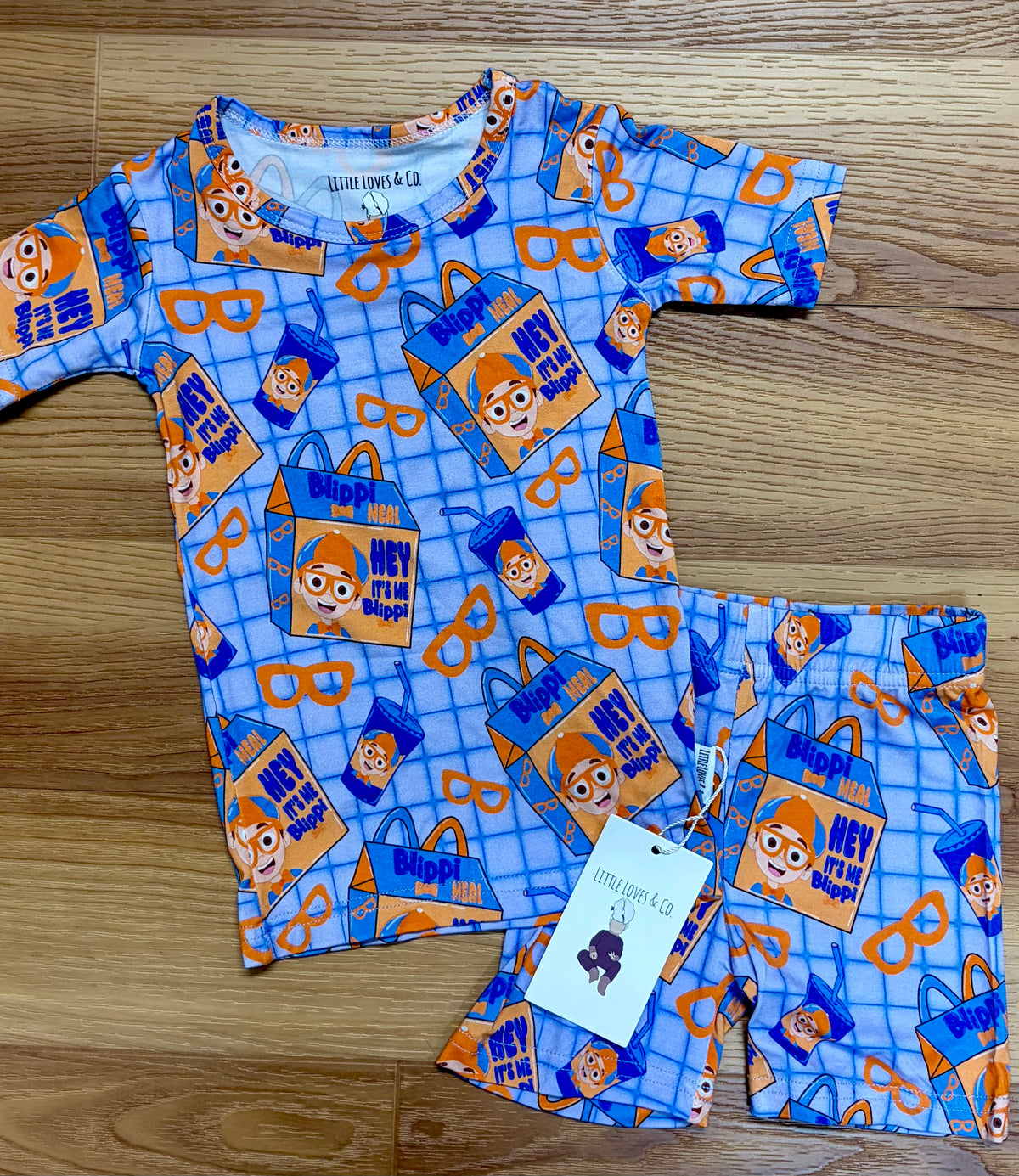 Blippi Bamboo Shorts PJs-Size 18/24 Months-NEW