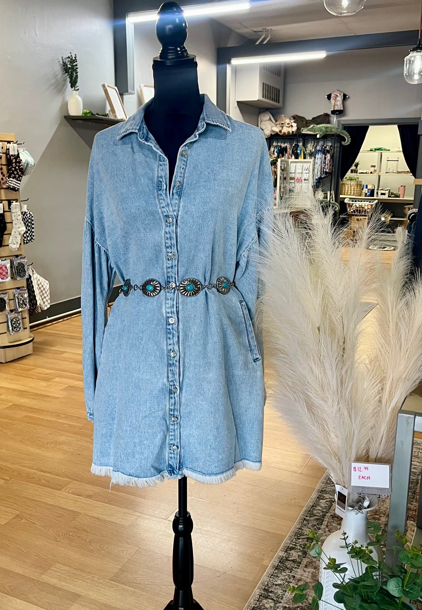 Risen Denim Dress-Size Small