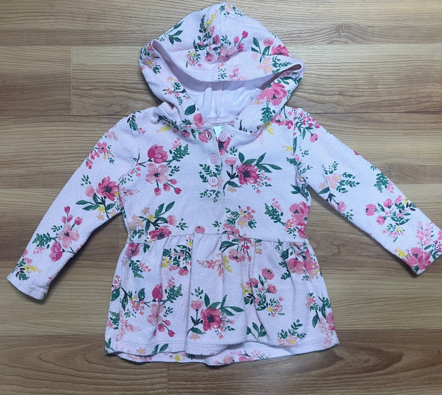 Kids-Carters Hoodied-24 months Floral-pink