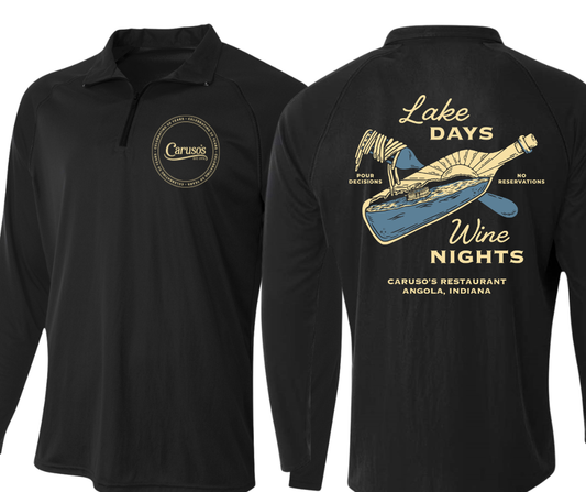 Caruso's 50th Anniversary Rash Guard Quarter Zip-Black Two Color Design