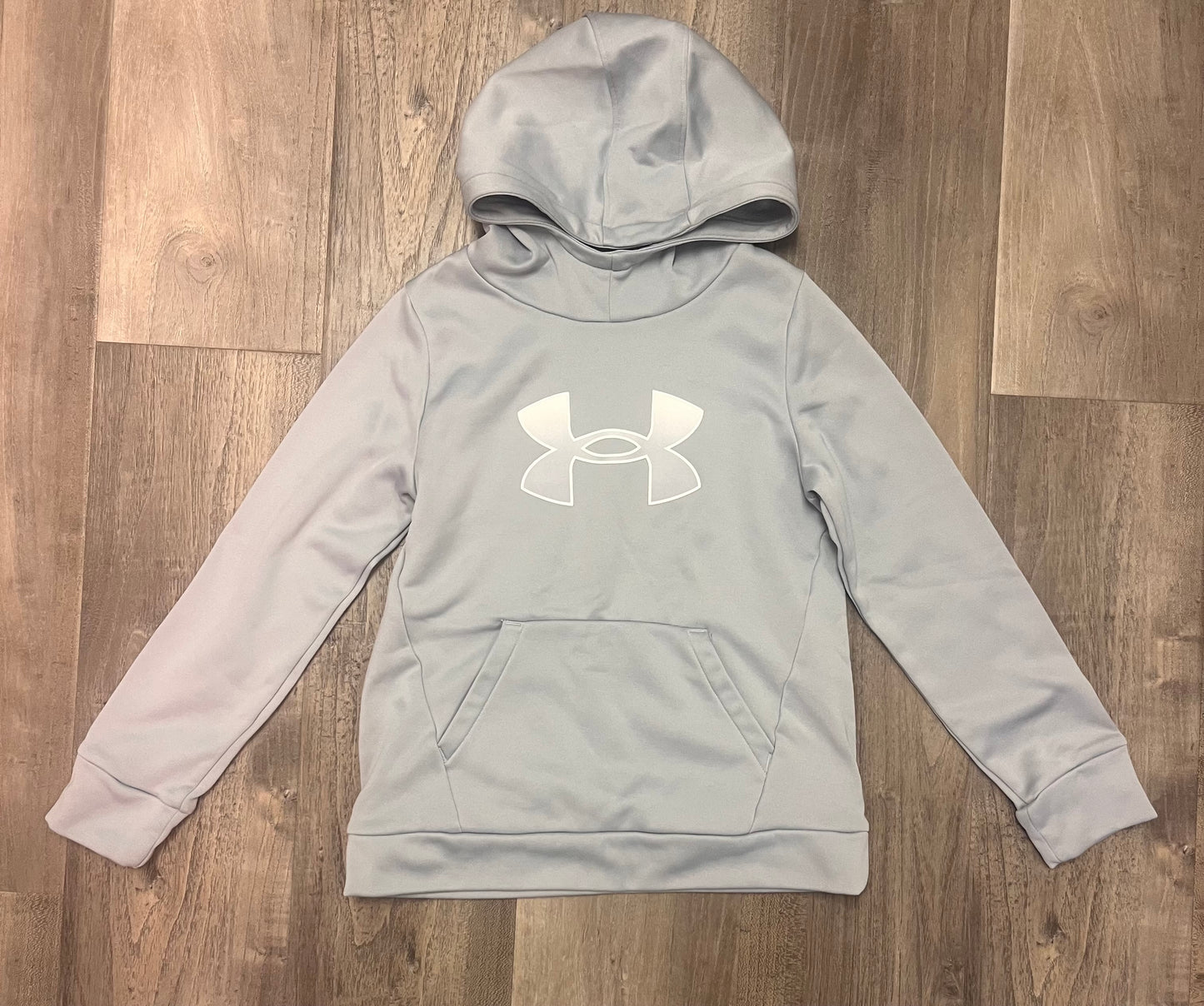 Kids-Under Armor Hoodie-Size Medium-Light Grey