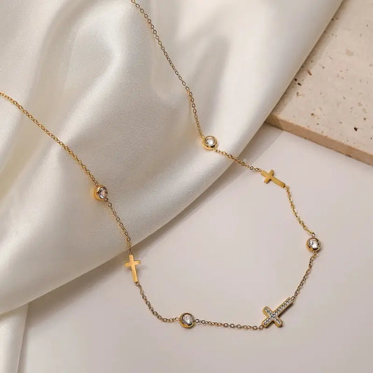 18k Free Cross Necklace
