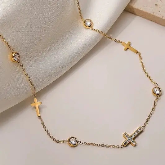 18k Free Cross Necklace