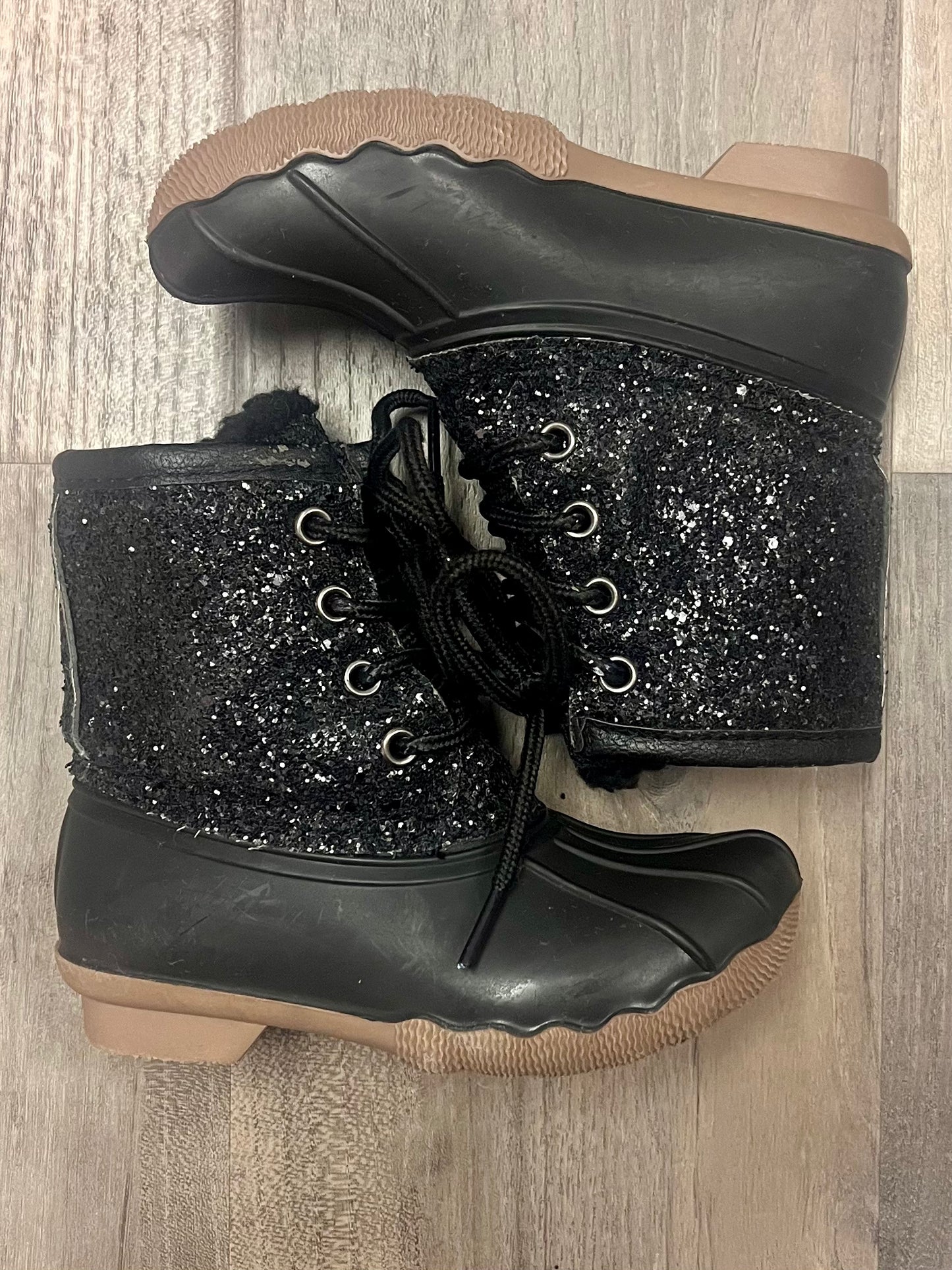 Kids-Black Sparkle Boots-Size 11