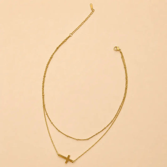 Layered Cross Necklace
