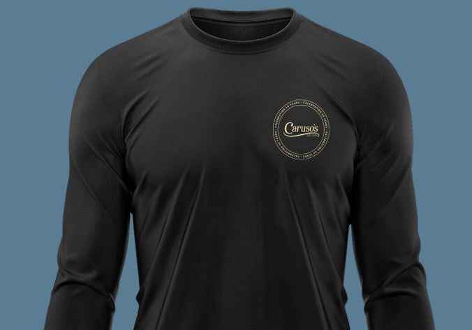 Caruso's 50th Anniversary Rash Guard Long Sleeve-Black Two Color Design