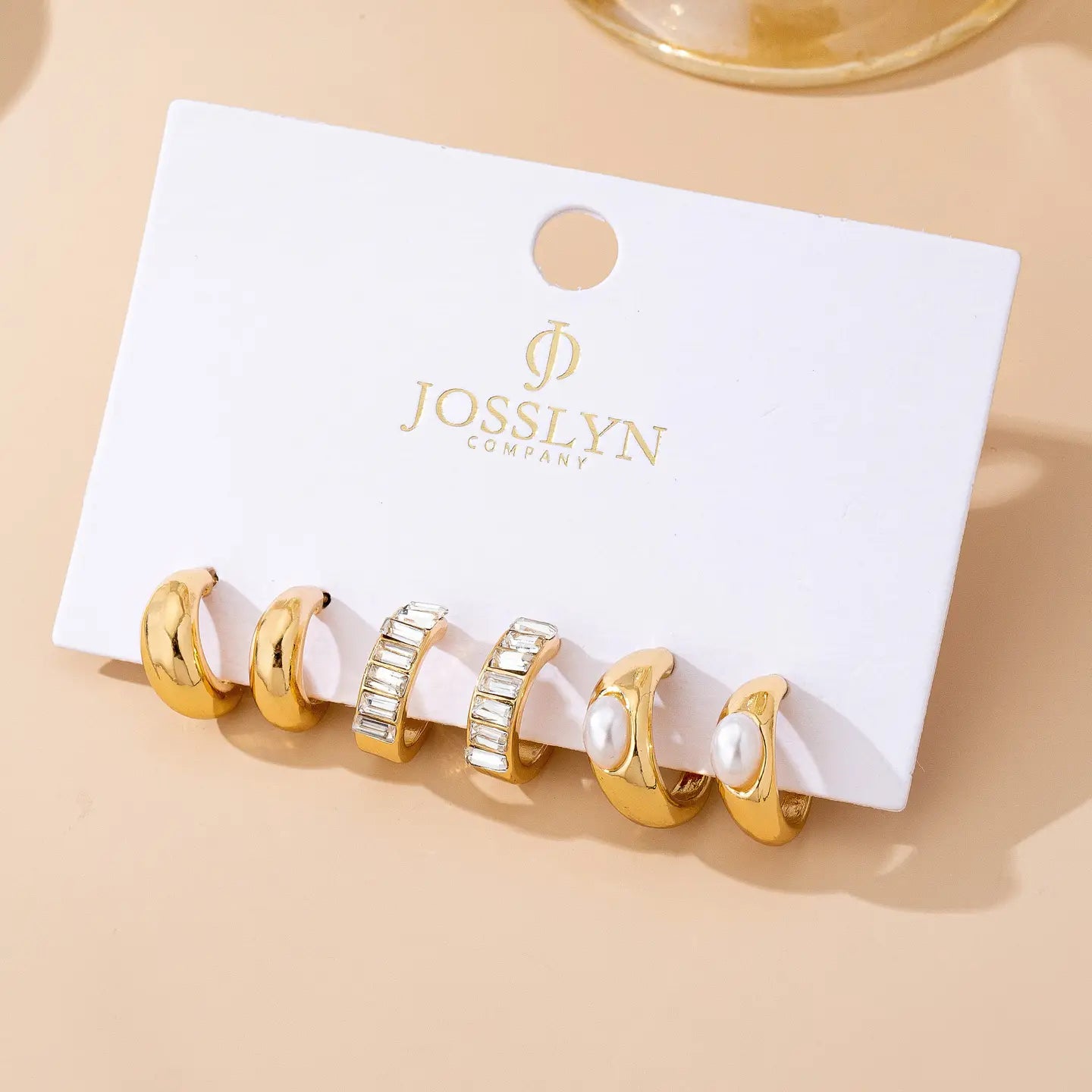 Pearl & Baguette Huggie Hoop Trio