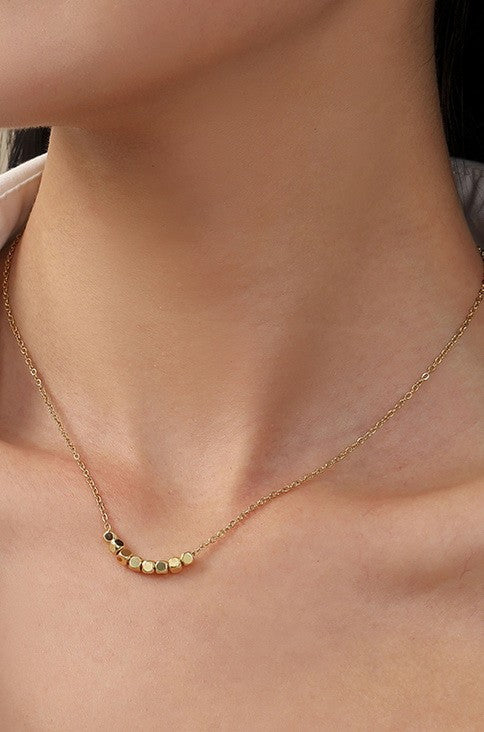 Titanium Steel Non-Tarnish Cube Pendant Necklace