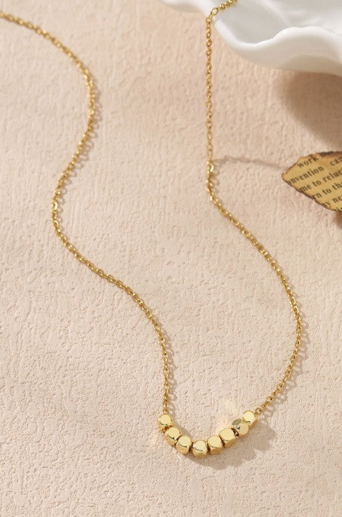 Titanium Steel Non-Tarnish Cube Pendant Necklace