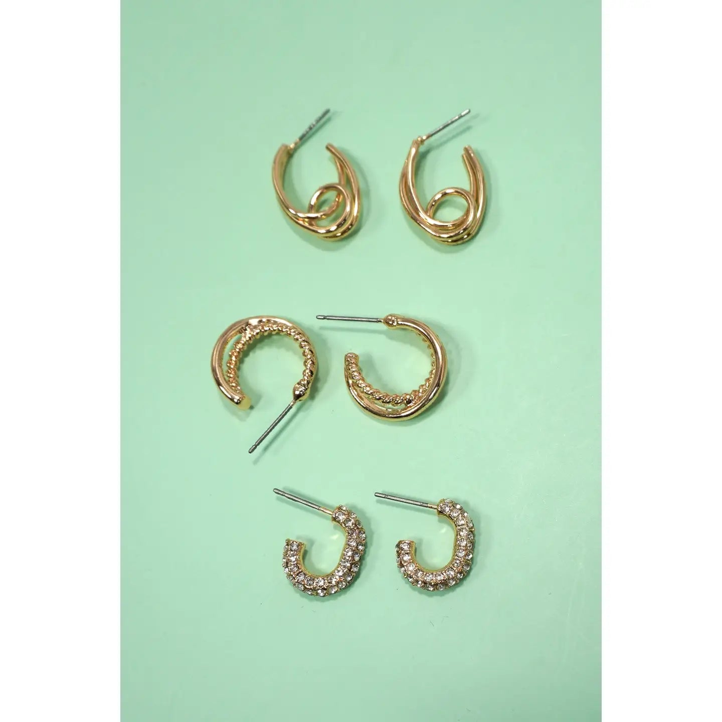 Trio Huggie Hoop Rhinestone Trio
