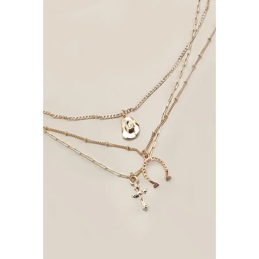 Trio Layer Horseshoe Necklace