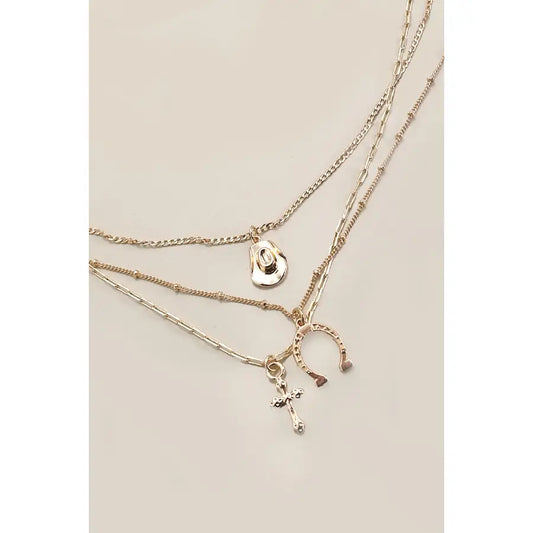 Trio Layer Horseshoe Necklace