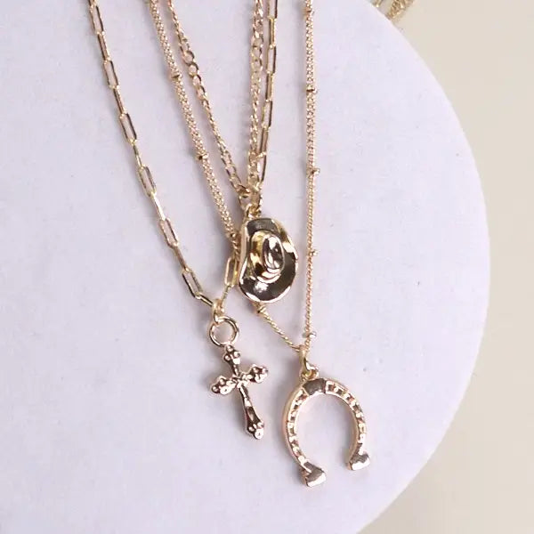 Trio Layer Horseshoe Necklace