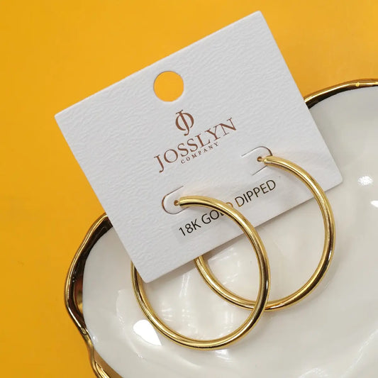 18K Gold Dipped Stainless Steel Hoop Earrings