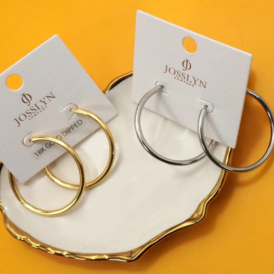 18K Gold Dipped Stainless Steel Hoop Earrings