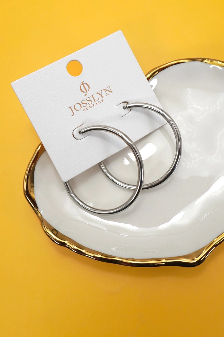 18K Gold Dipped Stainless Steel Hoop Earrings