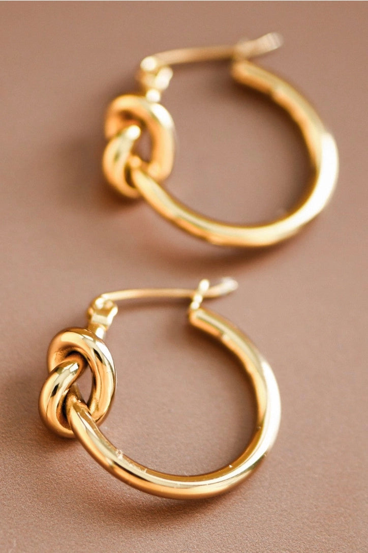 18K Gold Plated Waterproof Danity Knot Earrings