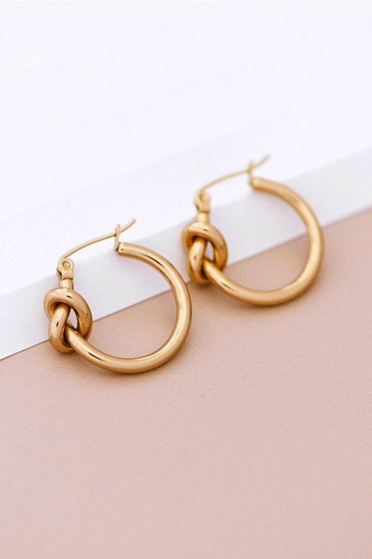 18K Gold Plated Waterproof Danity Knot Earrings
