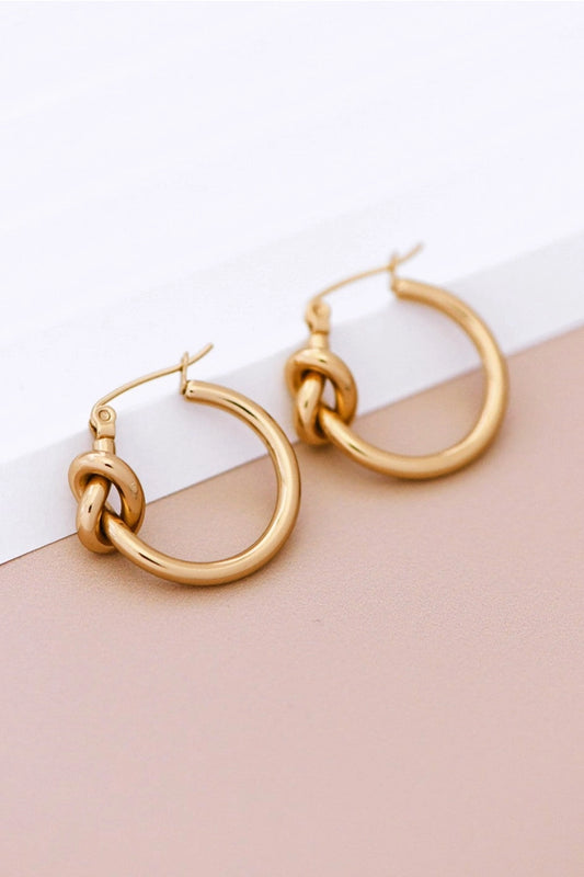 18K Gold Plated Waterproof Danity Knot Earrings