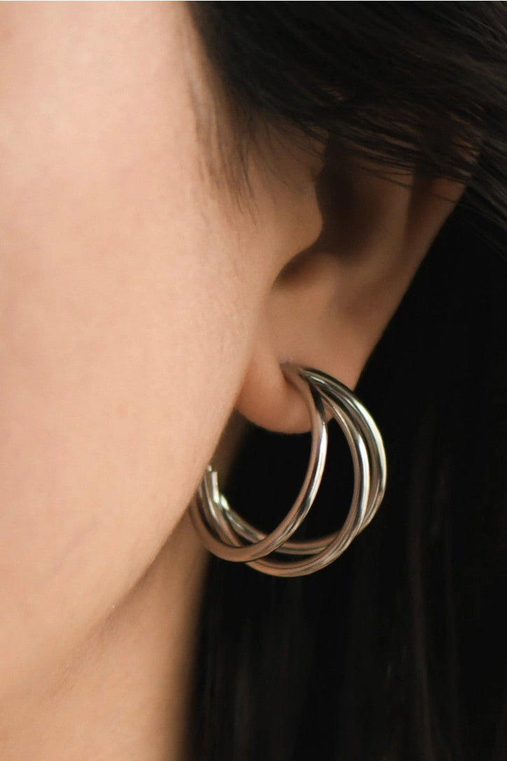 Tarnish-Resistant Waterproof Stainless Steel Hoop Earrings